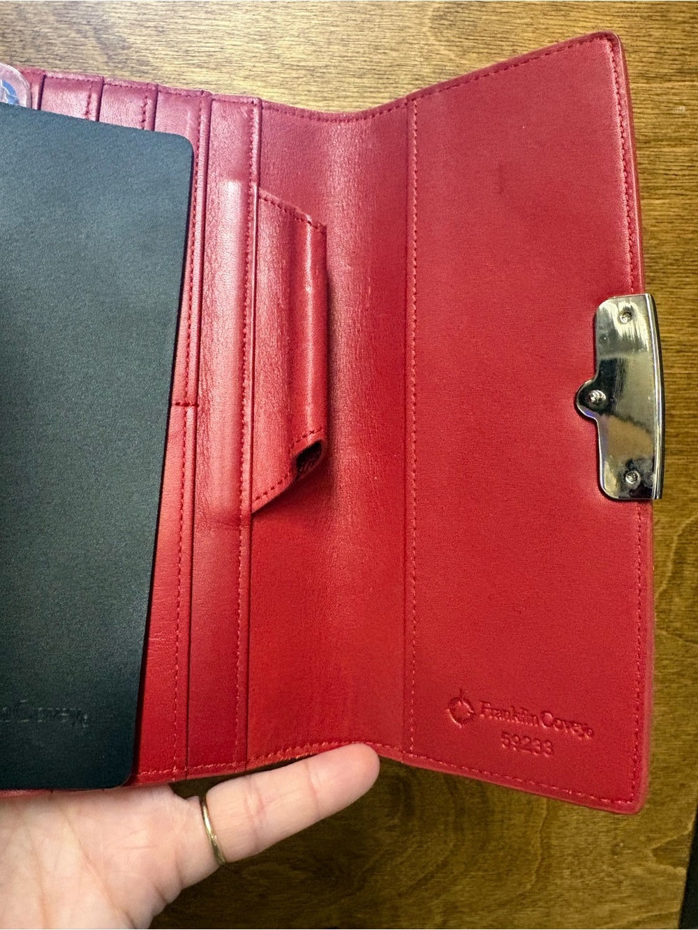 Vintage Franklin Covey Red Leather Pocket Planner & Wallet - Picture 4 of 5